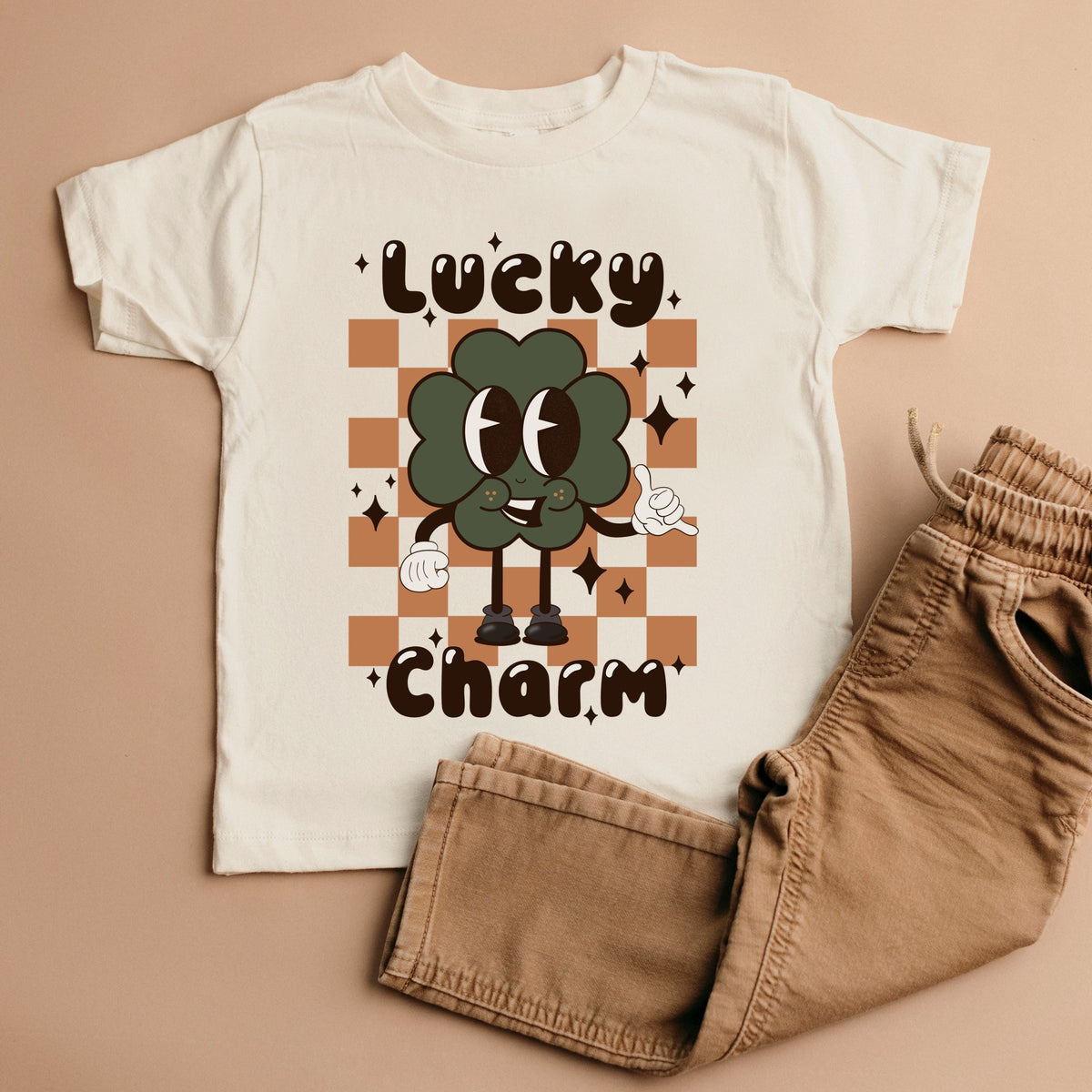 Lucky Charm Checkered - Toddler Short Sleeve Graphic T-Shirt