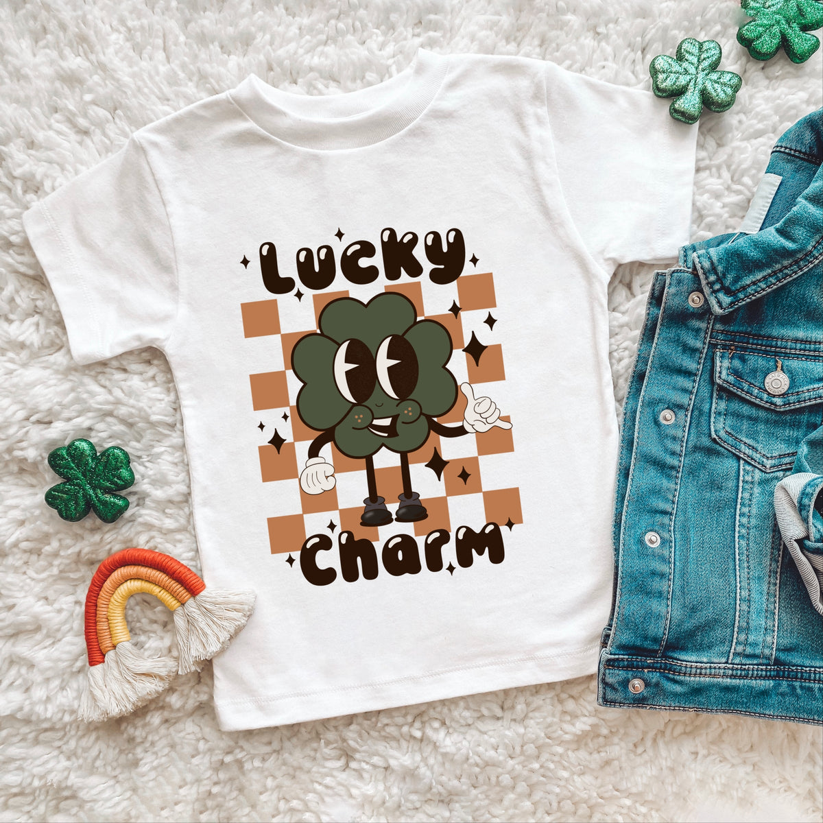 Lucky Charm Checkered - Toddler Short Sleeve Graphic T-Shirt