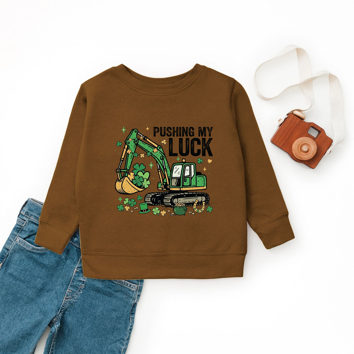 Pushing My Luck Excavator - Youth Graphic Sweatshirt
