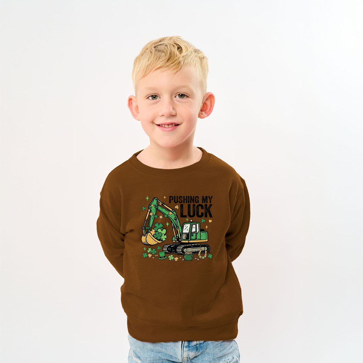 Pushing My Luck Excavator - Youth Graphic Sweatshirt