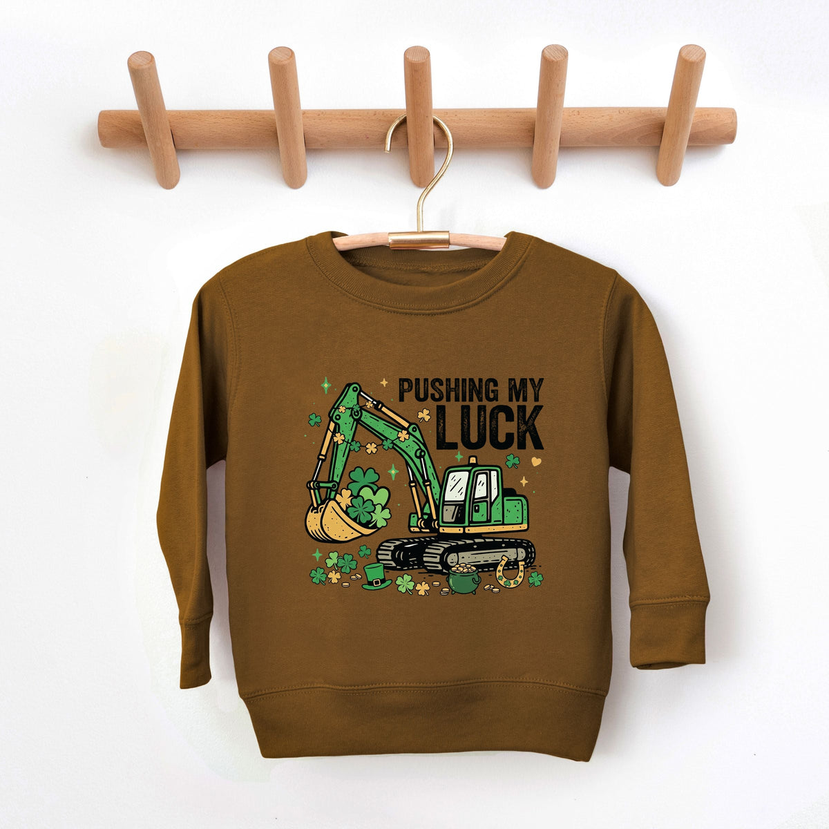 Pushing My Luck Excavator - Toddler Graphic Sweatshirt