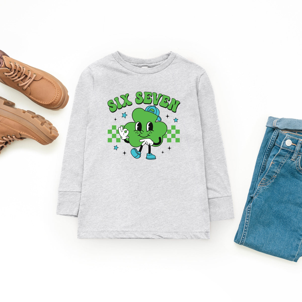 Six Seven Clover Hat - Youth Long Sleeve Graphic T-Shirt