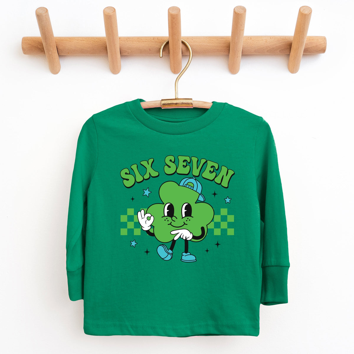 Six Seven Clover Hat - Youth Long Sleeve Graphic T-Shirt