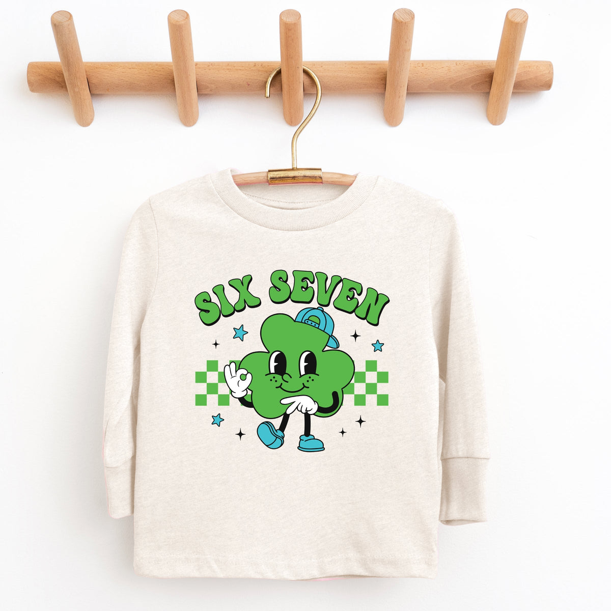 Six Seven Clover Hat - Youth Long Sleeve Graphic T-Shirt