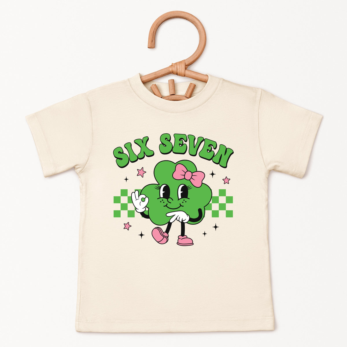 Six Seven Clover Bow - Toddler Short Sleeve Graphic T-Shirt