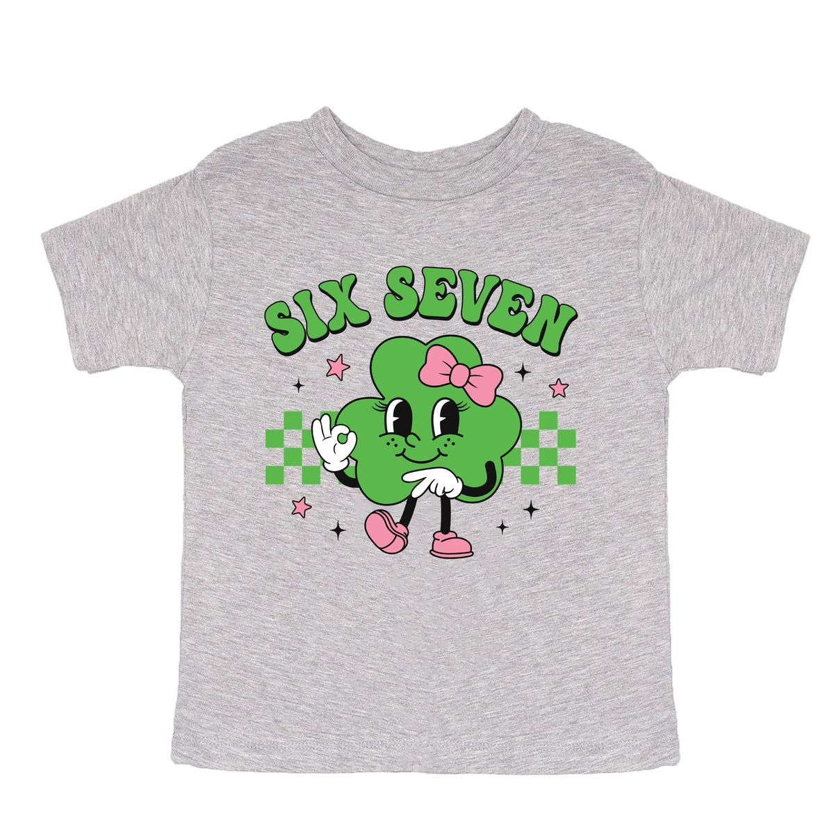 Six Seven Clover Bow - Toddler Short Sleeve Graphic T-Shirt