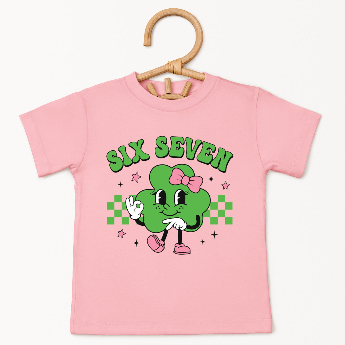 Six Seven Clover Bow - Toddler Short Sleeve Graphic T-Shirt