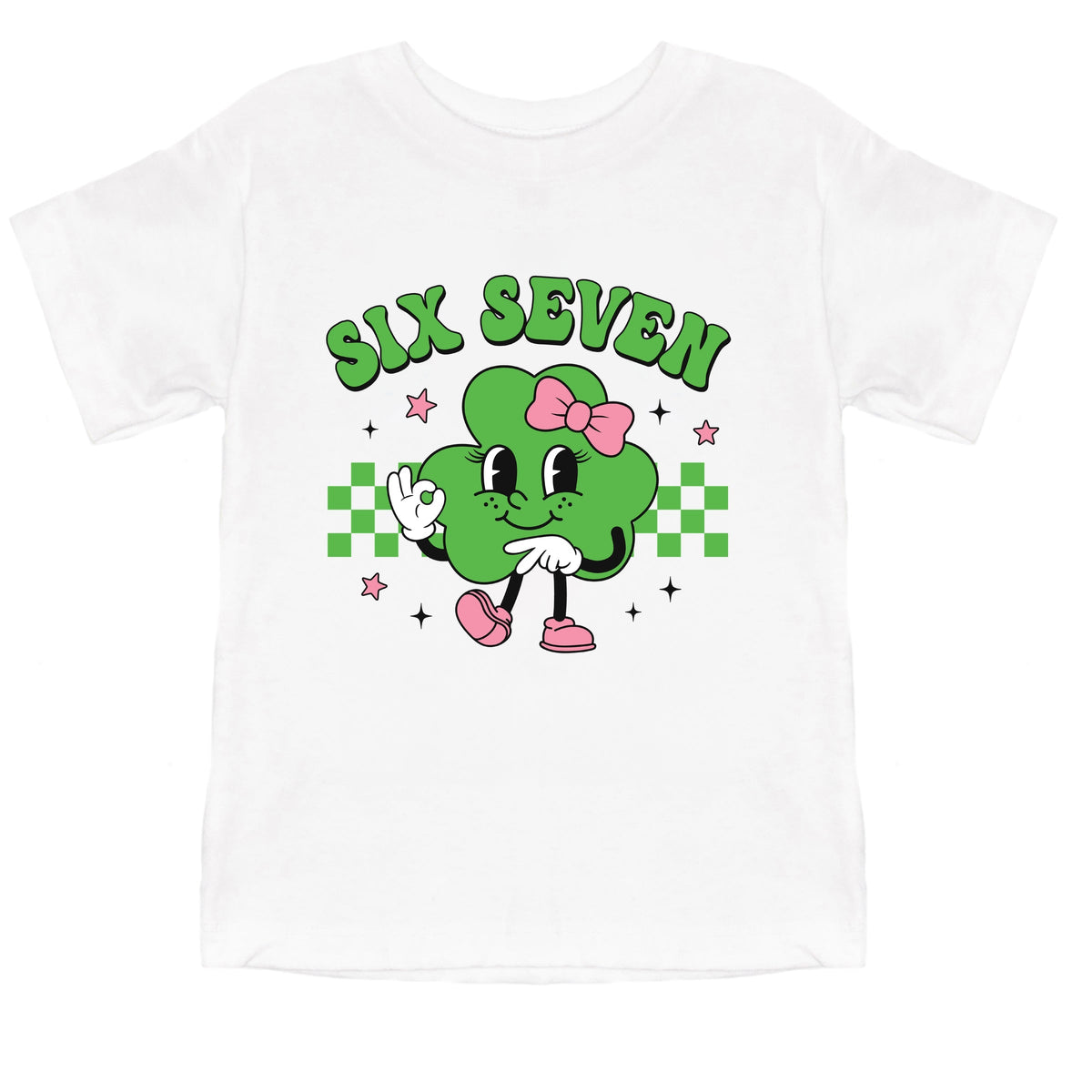 Six Seven Clover Bow - Toddler Short Sleeve Graphic T-Shirt
