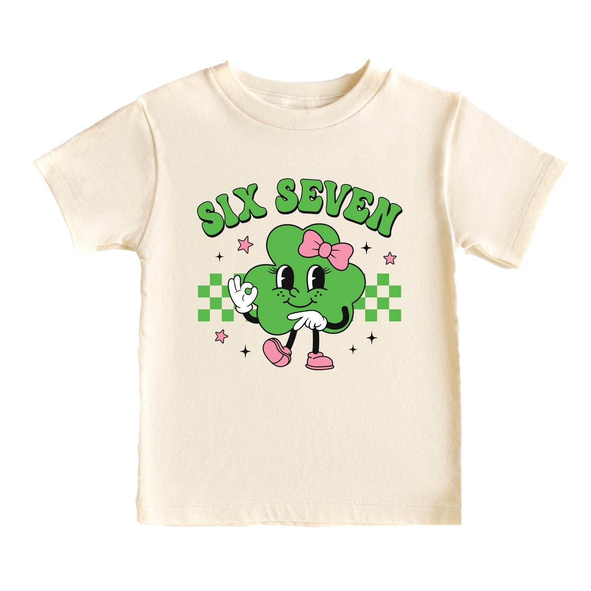 Six Seven Clover Bow - Toddler Short Sleeve Graphic T-Shirt