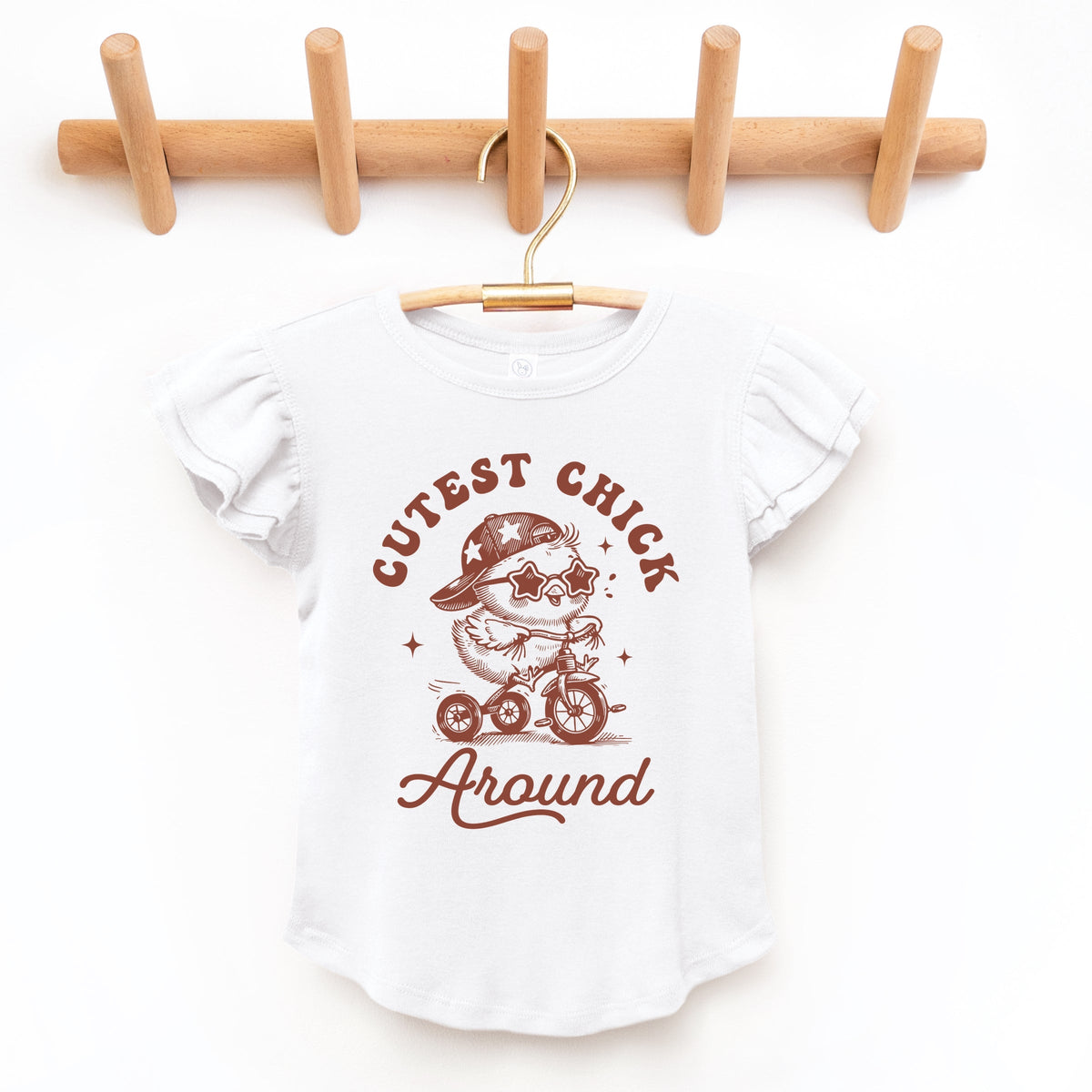 Cutest Chick Around Bike - Flutter Sleeve Graphic T-Shirt