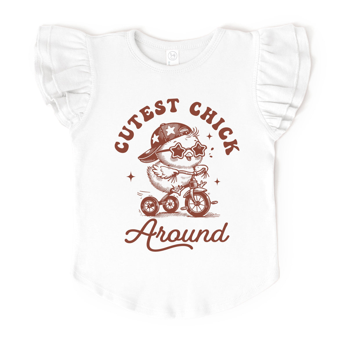 Cutest Chick Around Bike - Flutter Sleeve Graphic T-Shirt