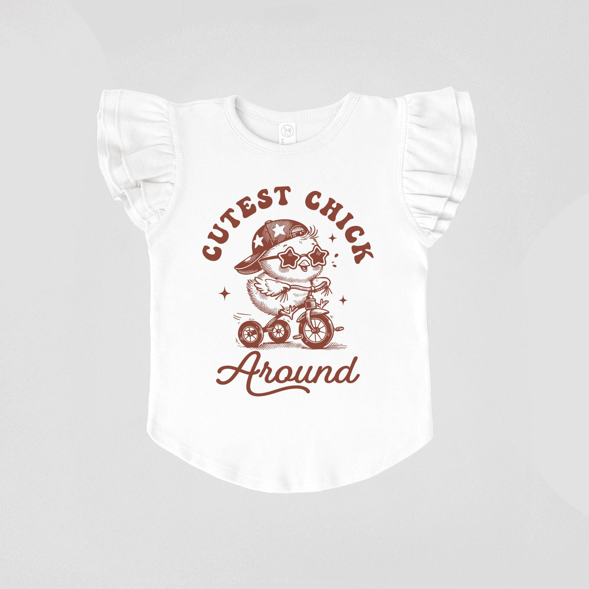 Cutest Chick Around Bike - Flutter Sleeve Graphic T-Shirt