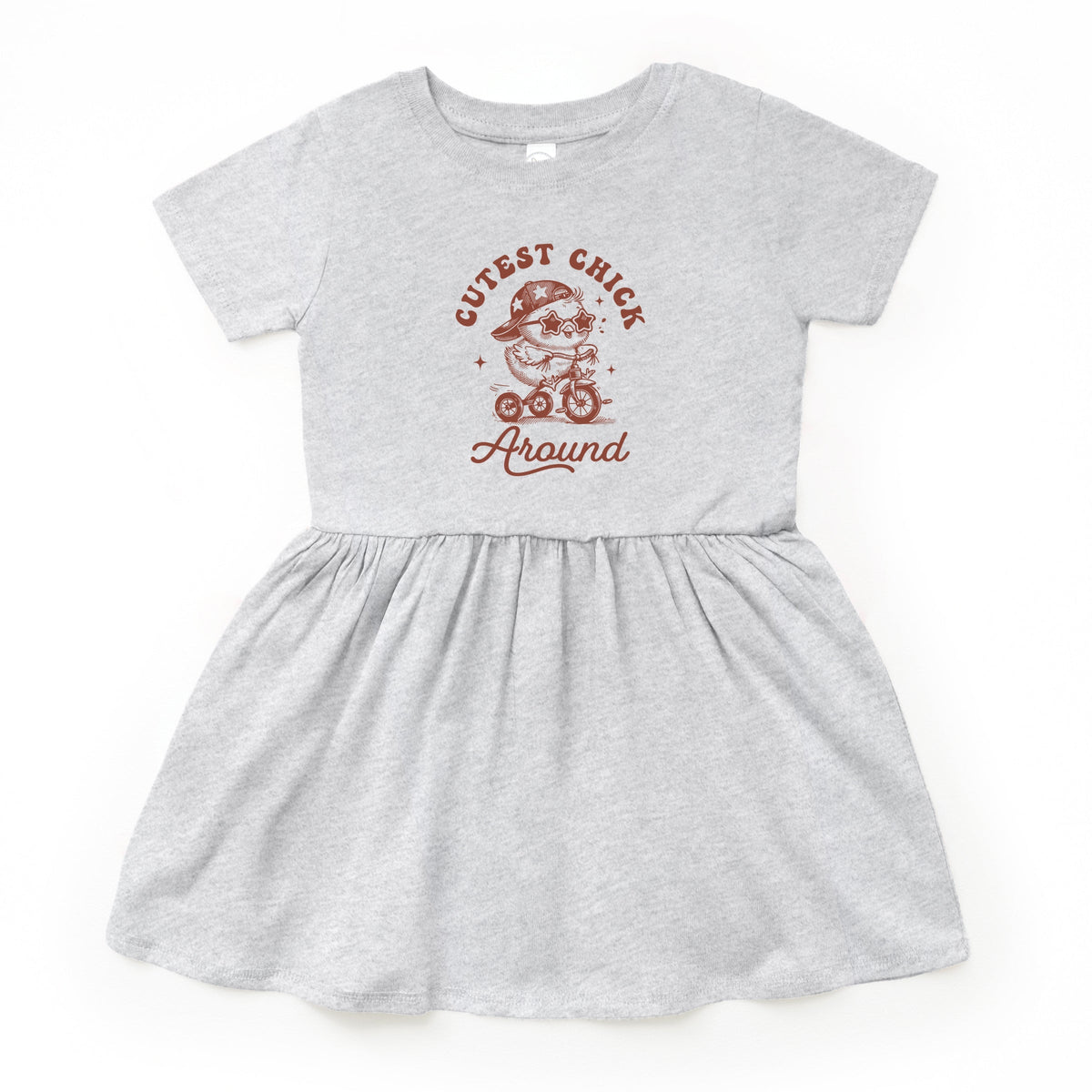 Cutest Chick Around Bike - Toddler Graphic Dress