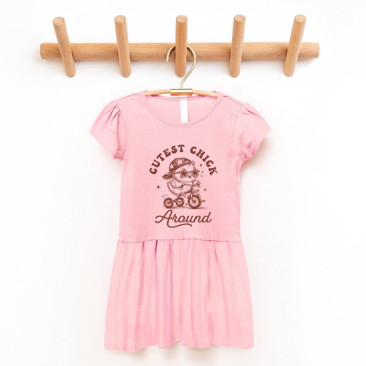 Cutest Chick Around Bike - Toddler Graphic Dress