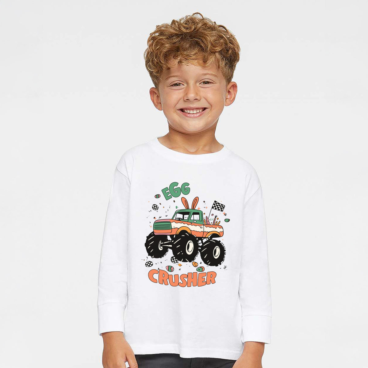 Egg Crusher Monster Truck - Toddler Long Sleeve Graphic Tee