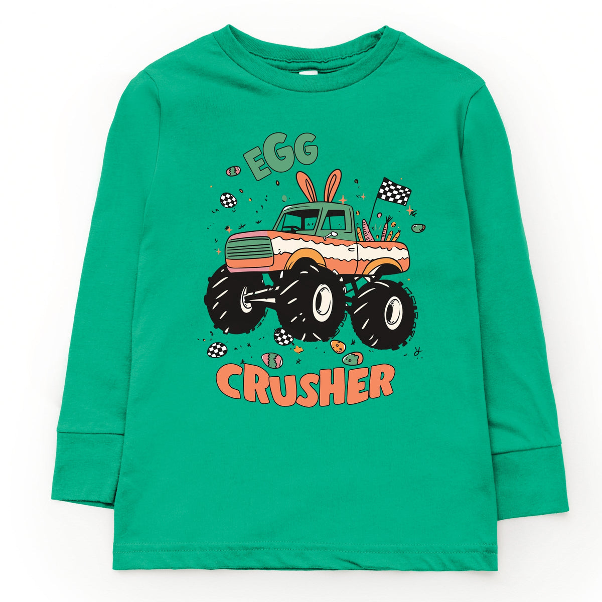 Egg Crusher Monster Truck - Youth Long Sleeve Graphic T-Shirt