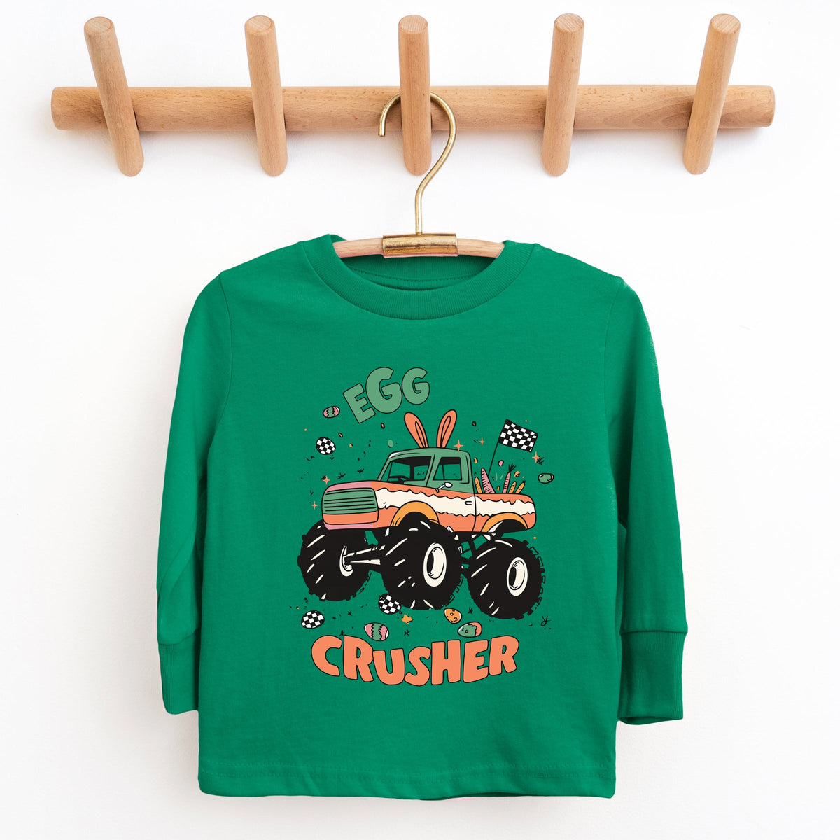 Egg Crusher Monster Truck - Youth Long Sleeve Graphic T-Shirt