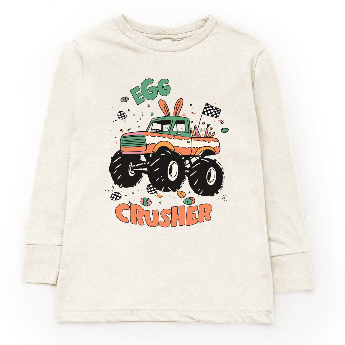 Egg Crusher Monster Truck - Youth Long Sleeve Graphic T-Shirt