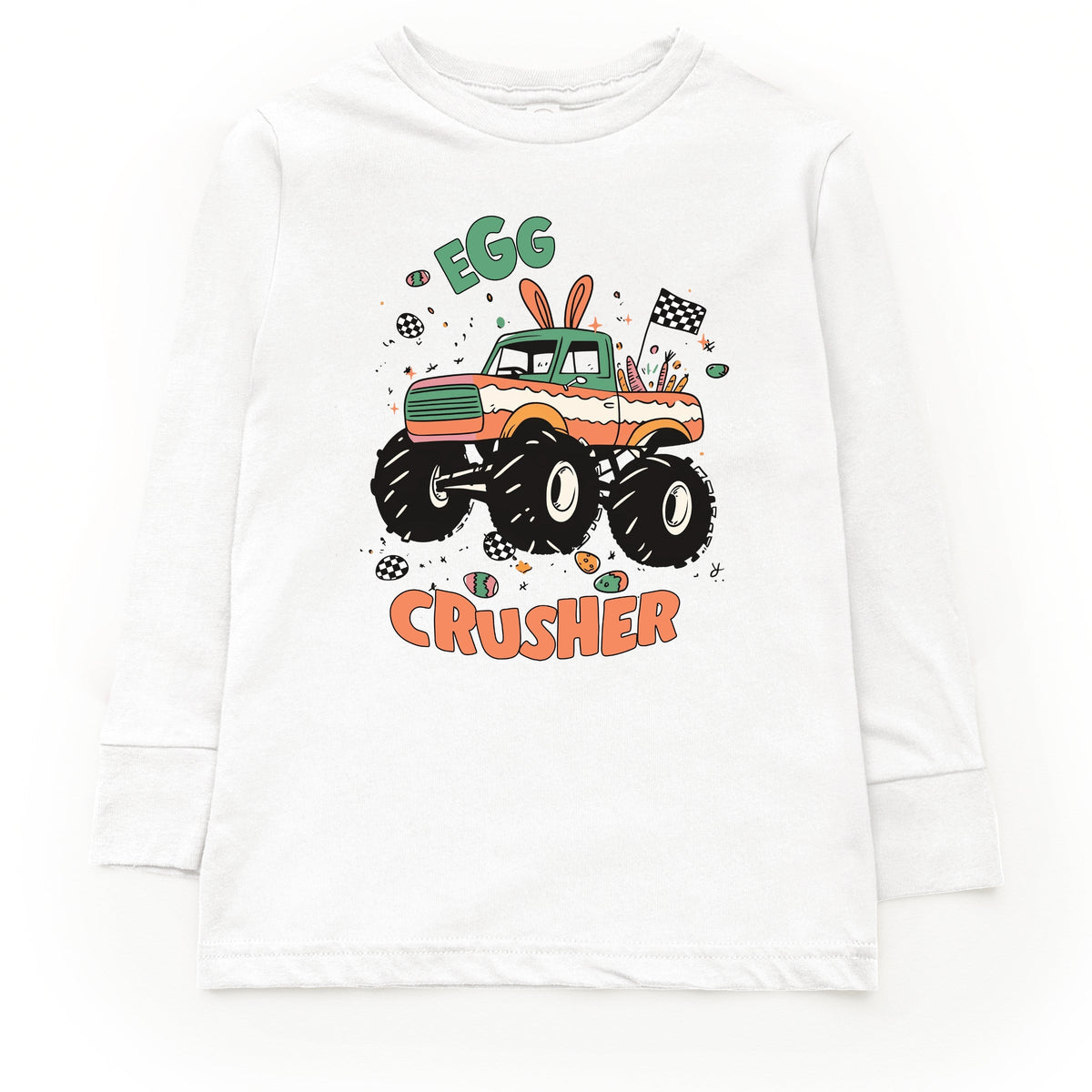 Egg Crusher Monster Truck - Youth Long Sleeve Graphic T-Shirt