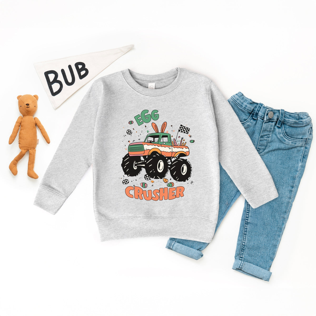 Egg Crusher Monster Truck - Toddler Graphic Sweatshirt