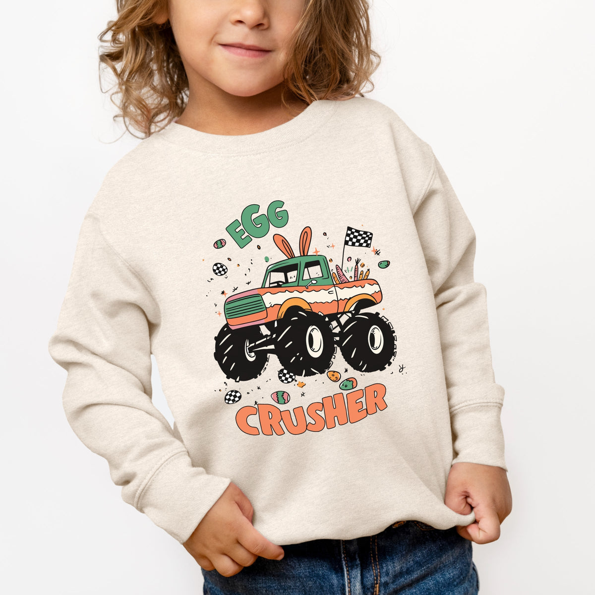 Egg Crusher Monster Truck - Toddler Graphic Sweatshirt