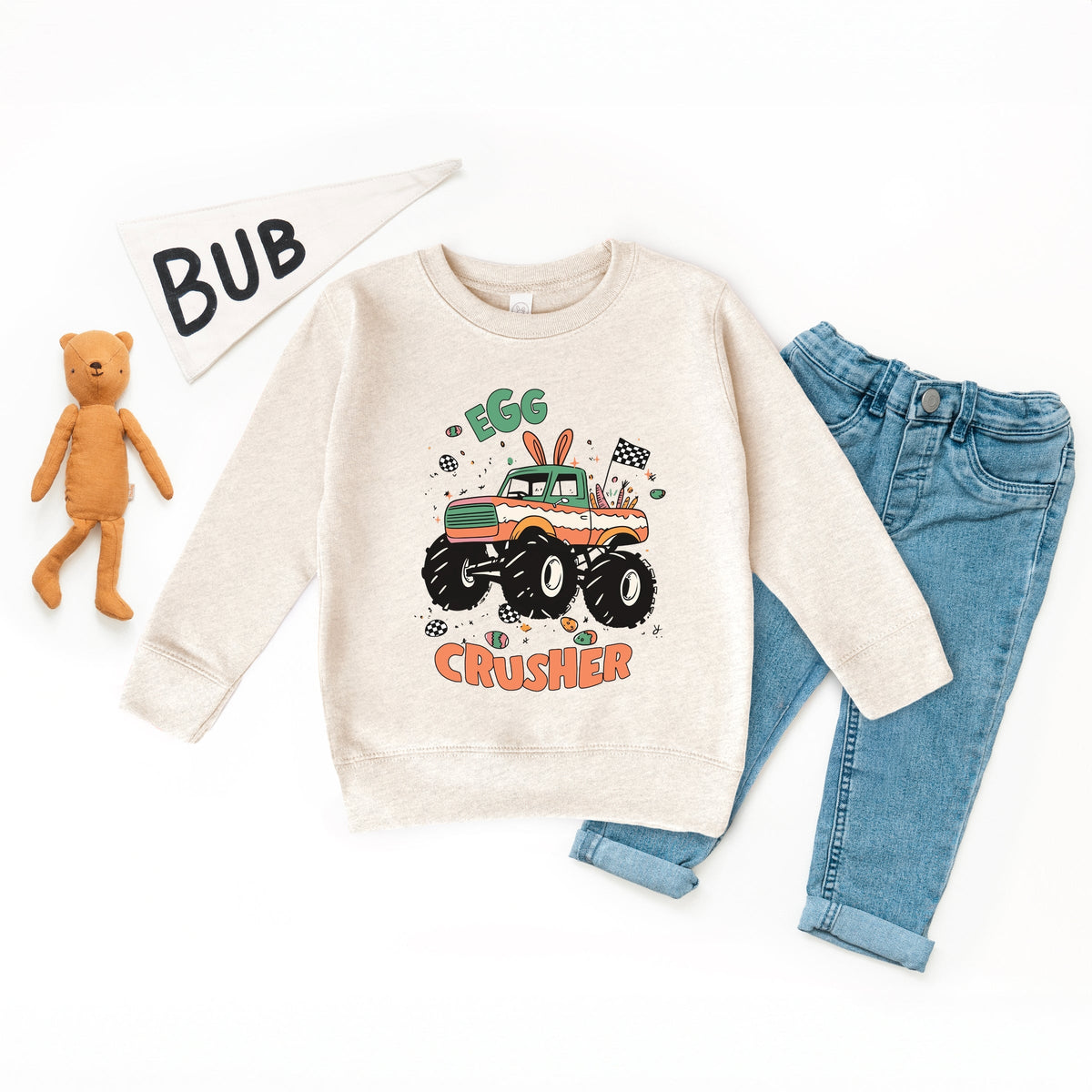 Egg Crusher Monster Truck - Toddler Graphic Sweatshirt