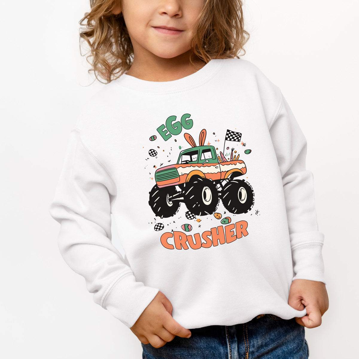 Egg Crusher Monster Truck - Toddler Graphic Sweatshirt