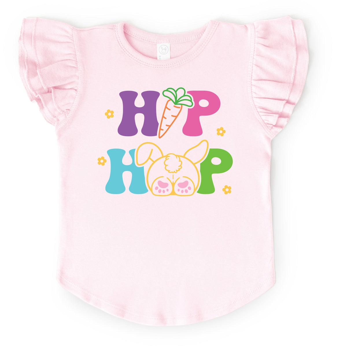 Hip Hop Bunny Bottom - Flutter Sleeve Graphic T-Shirt