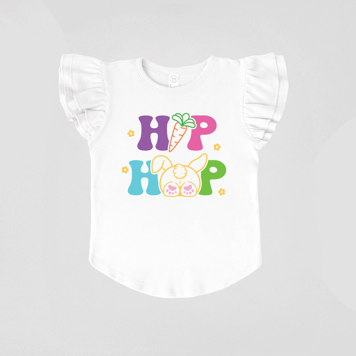 Hip Hop Bunny Bottom - Flutter Sleeve Graphic T-Shirt