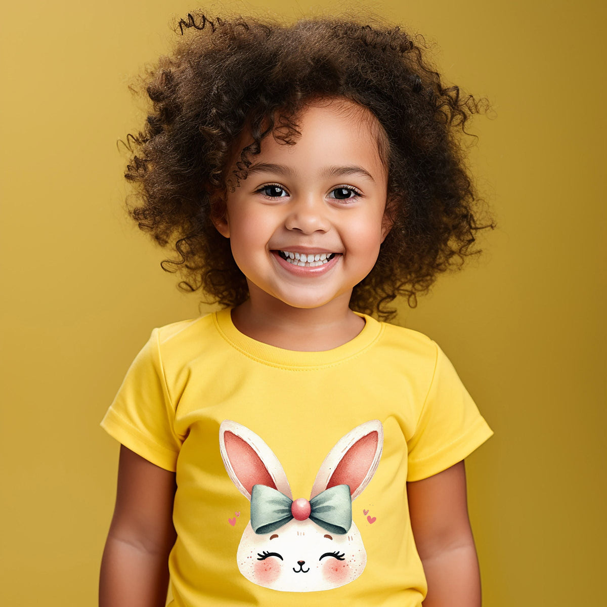 Watercolor Bunny Face - Toddler Short Sleeve Graphic T-Shirt