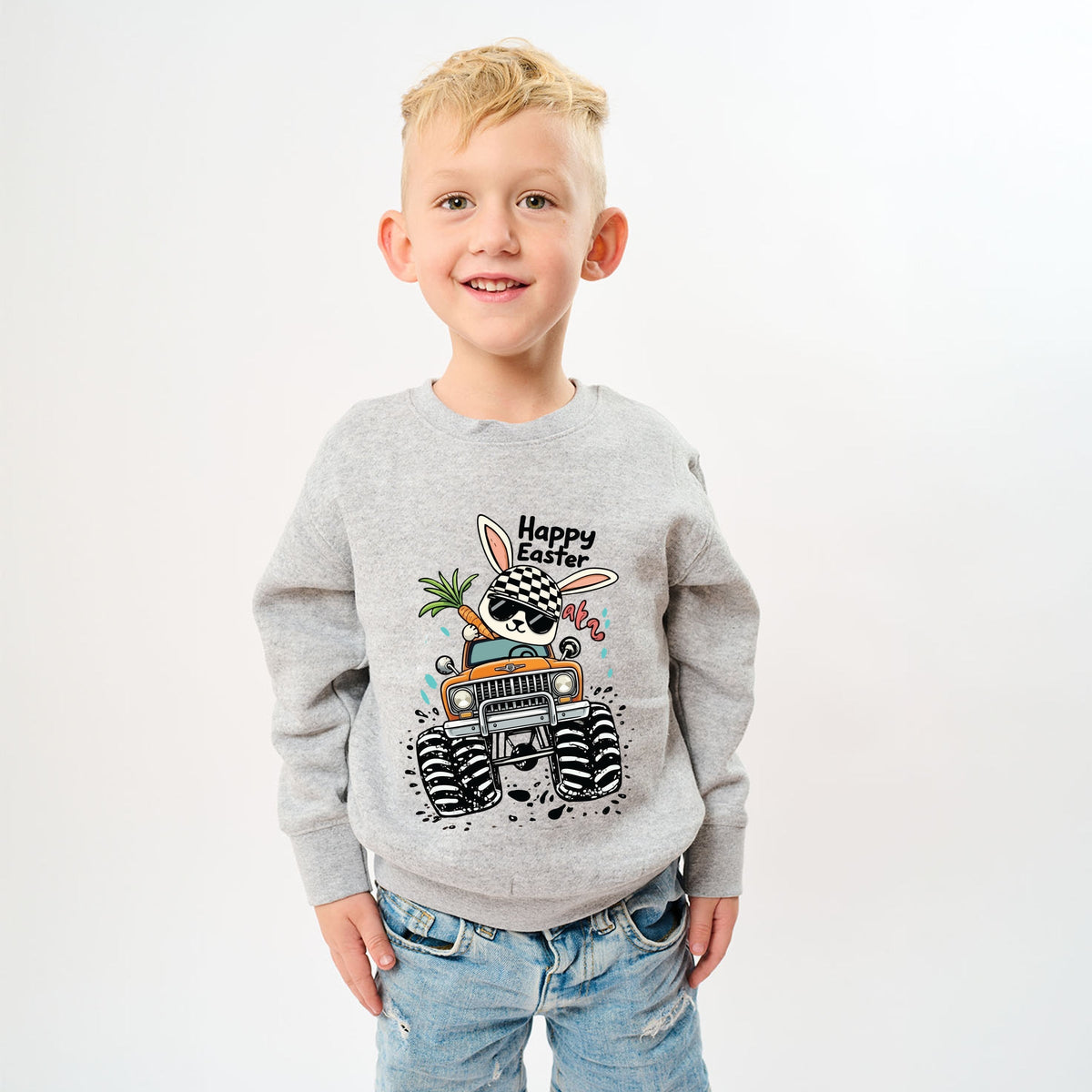Happy Easter Monster Truck - Youth Graphic Sweatshirt