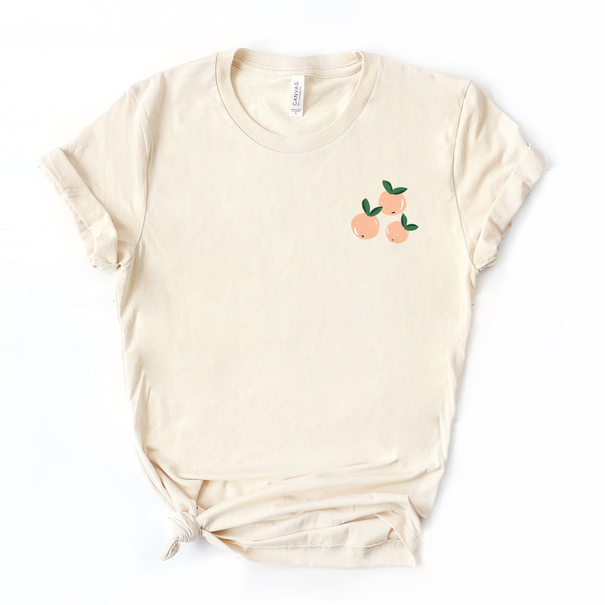 Just Peachy Rainbow Front and Back Design - Women's Short Sleeve Graphic T-Shirt