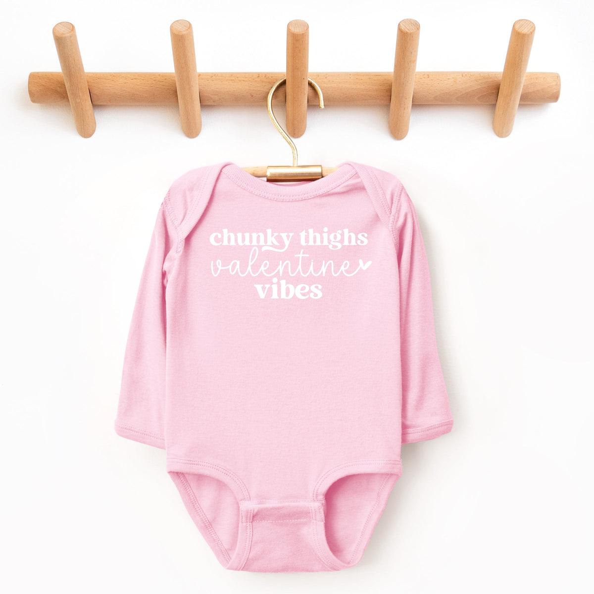 Chunky Thighs Valentine Vibes - Baby Long Sleeve Bodysuit