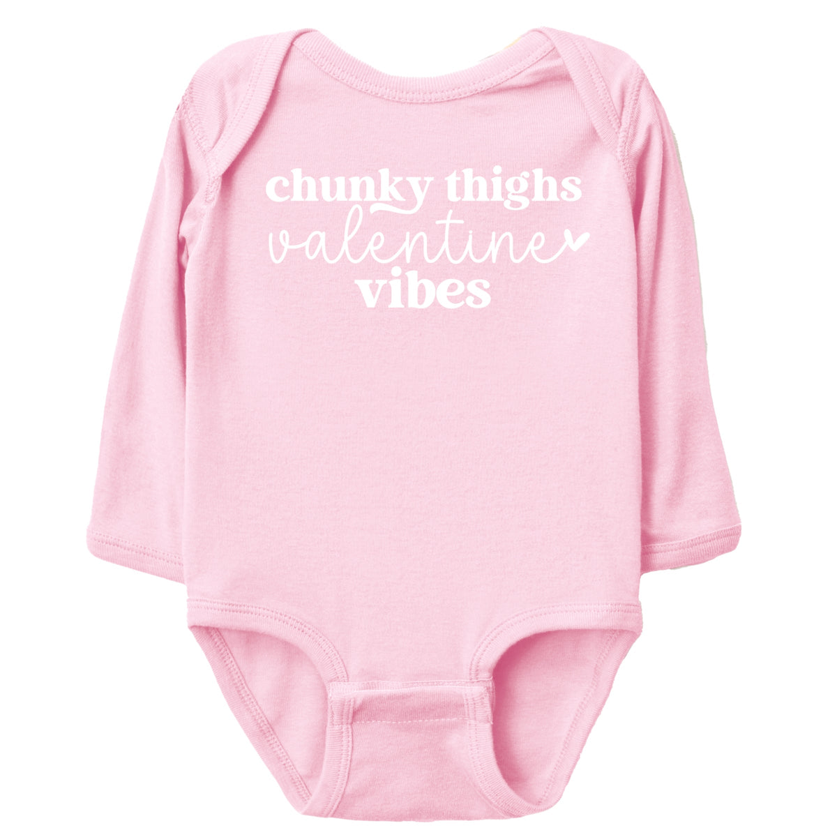 Chunky Thighs Valentine Vibes - Baby Long Sleeve Bodysuit