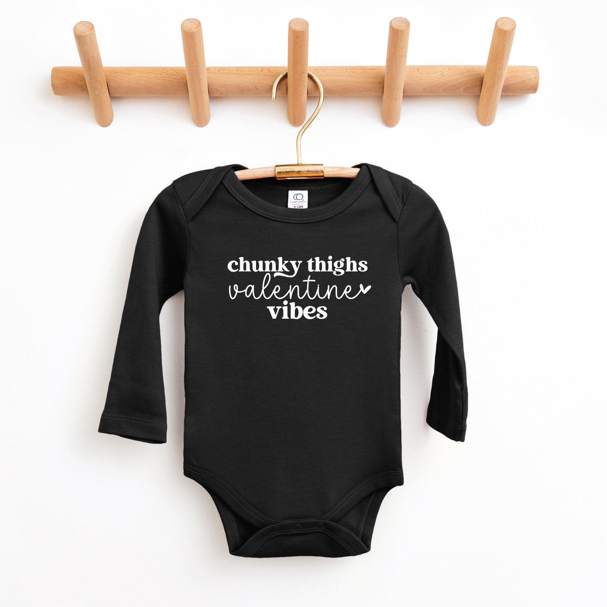 Chunky Thighs Valentine Vibes - Baby Long Sleeve Bodysuit