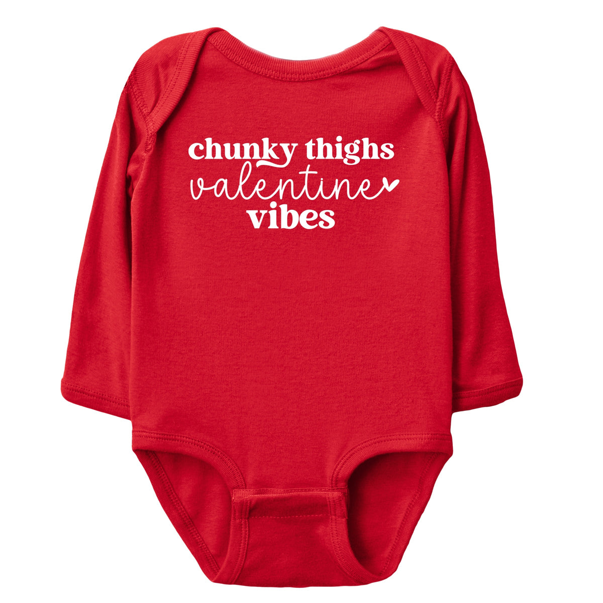 Chunky Thighs Valentine Vibes - Baby Long Sleeve Bodysuit