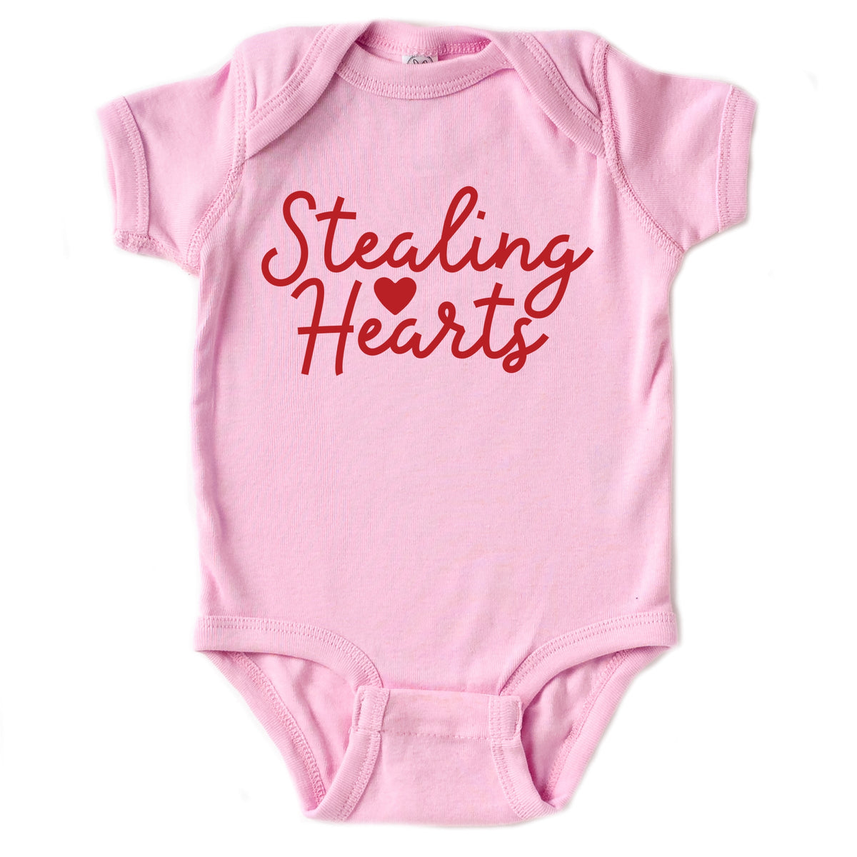 Stealing Hearts Cursive - Baby Short Sleeve Graphic Bodysuit