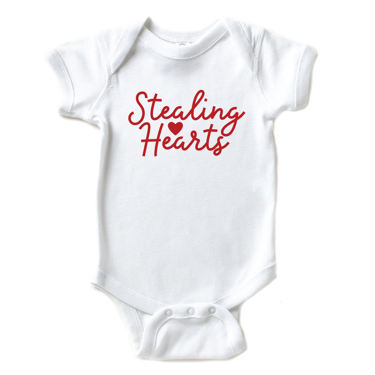 Stealing Hearts Cursive - Baby Short Sleeve Graphic Bodysuit