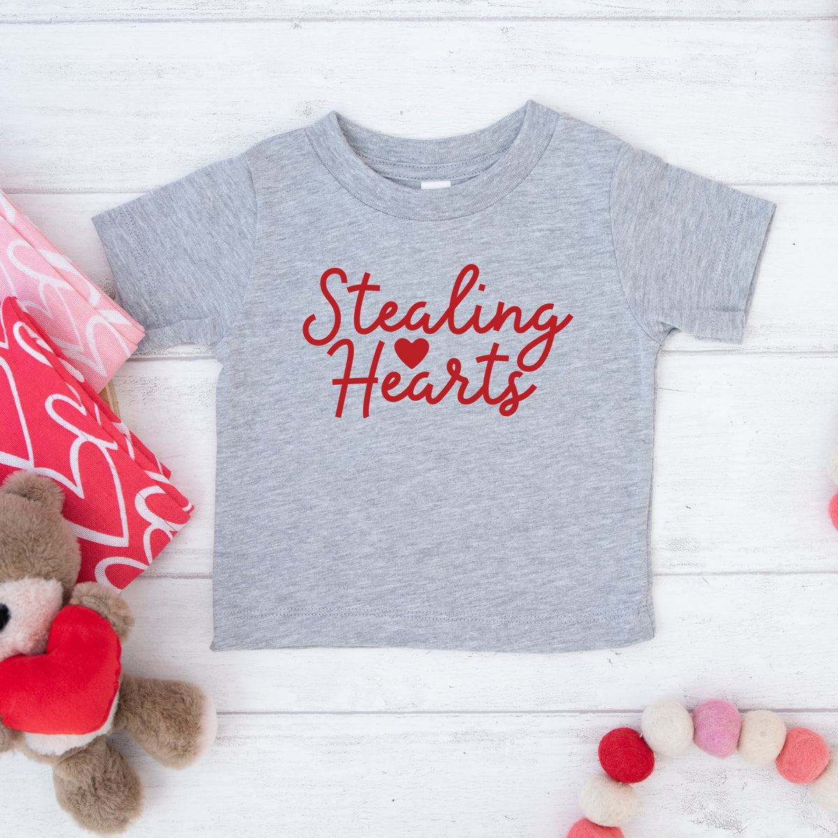 Stealing Hearts Cursive - Toddler Short Sleeve Graphic T-Shirt