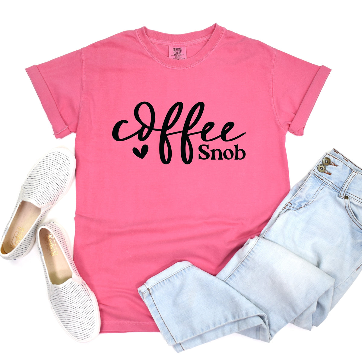 Coffee Snob Cursive - Women's Garment Dyed Graphic T-Shirt