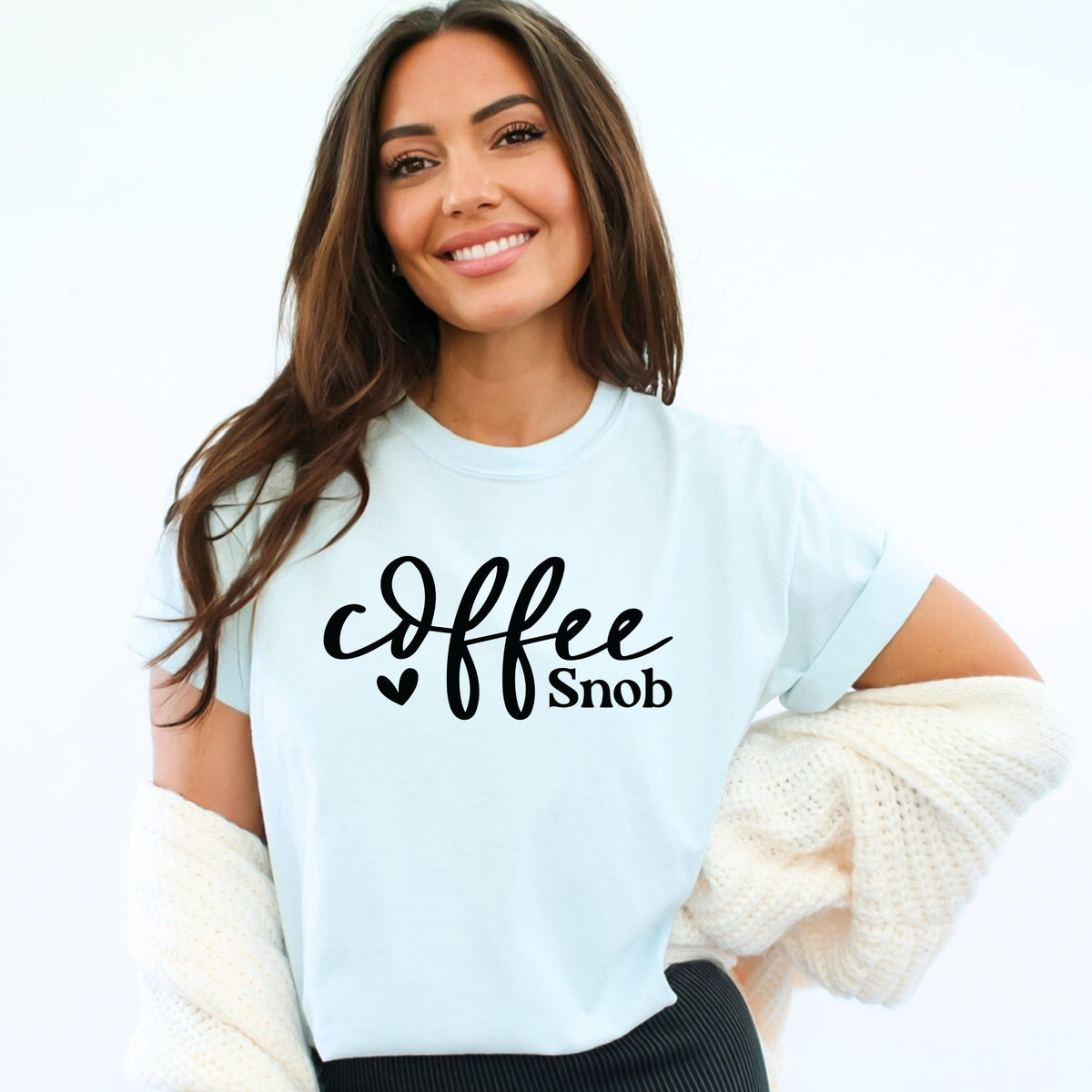 Coffee Snob Cursive - Women's Garment Dyed Graphic T-Shirt