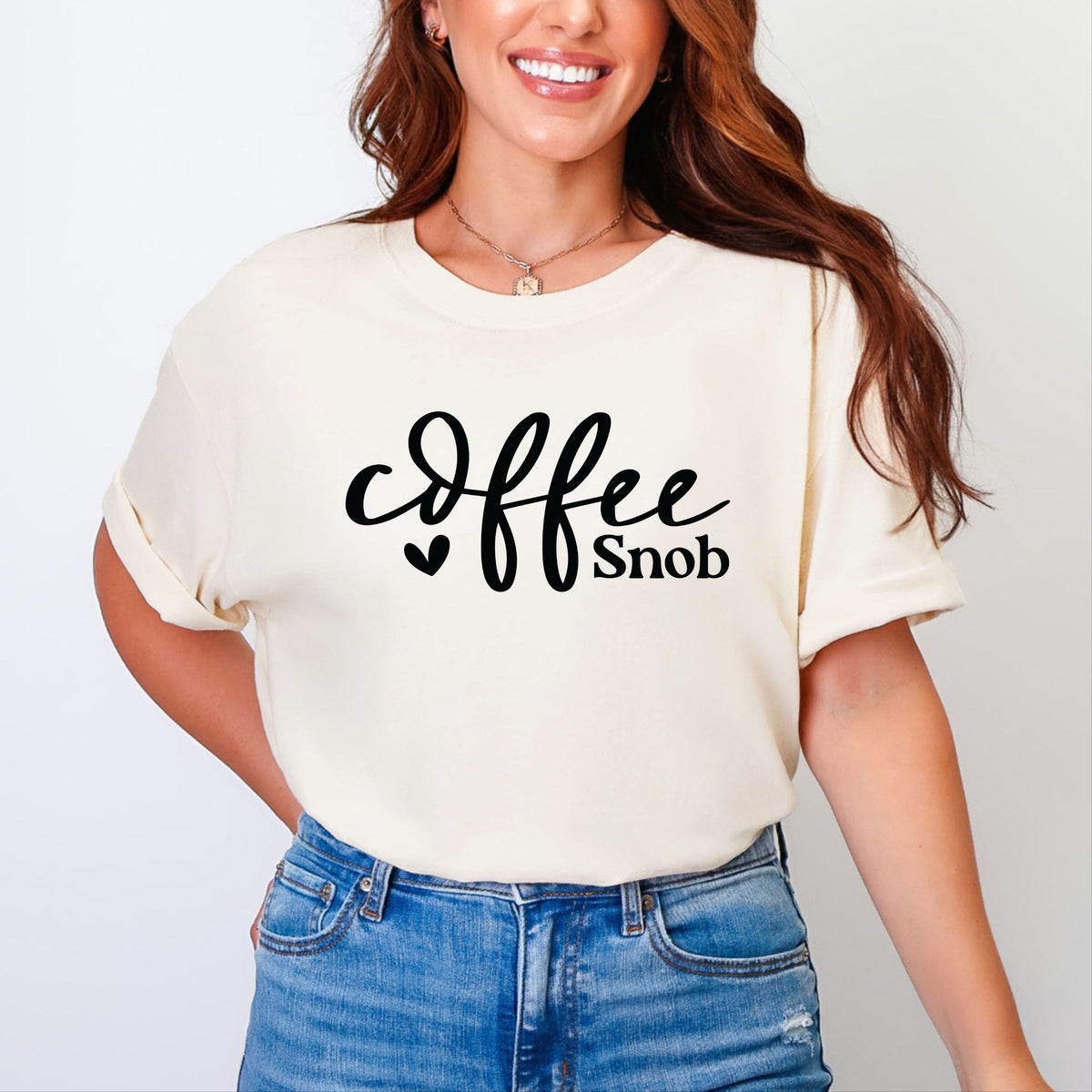 Coffee Snob Cursive - Women's Garment Dyed Graphic T-Shirt