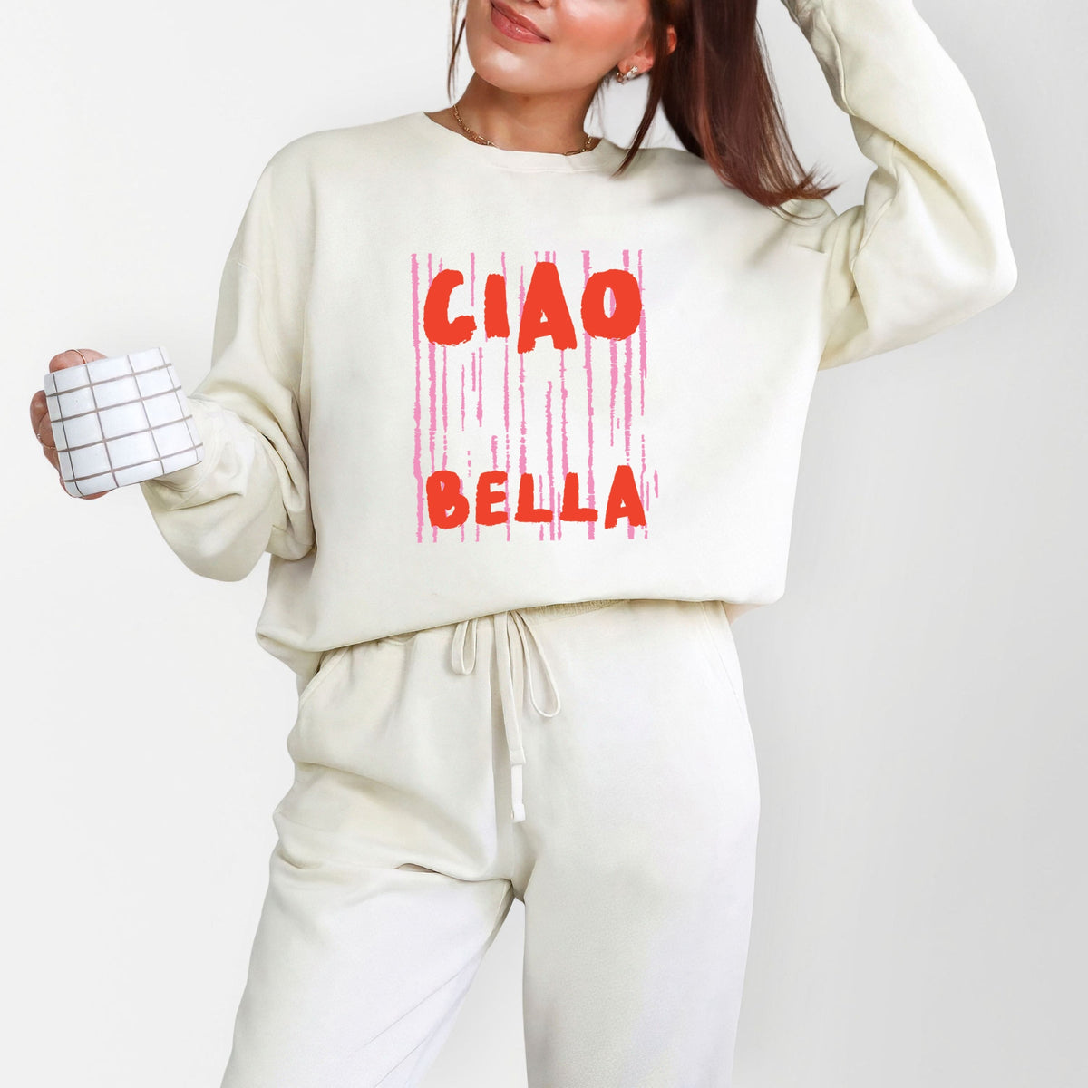 Ciao Bella Stripes - Women's Lightweight Garment Dyed Sweatshirt