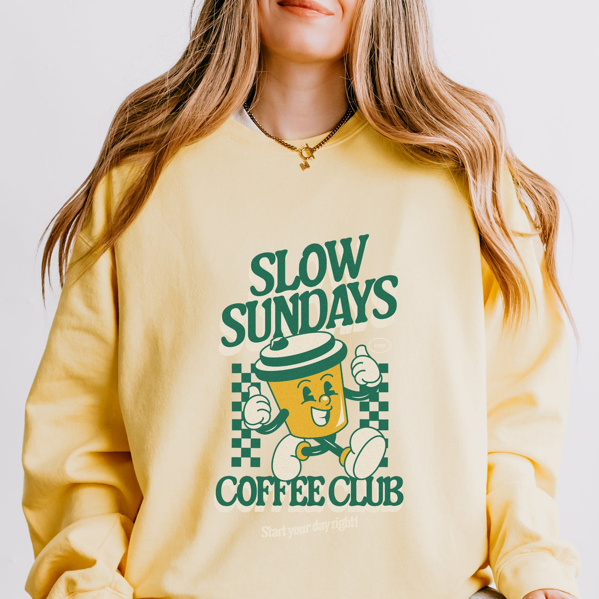 Slow Sundays Coffee Club - Women's Lightweight Garment Dyed Sweatshirt
