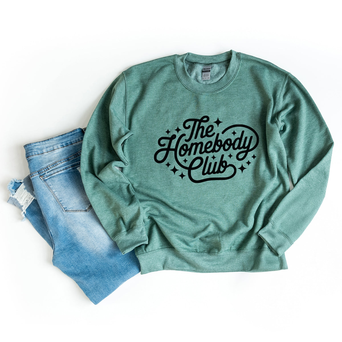 The Homebody Club Cursive Stars - Women's Graphic Sweatshirt