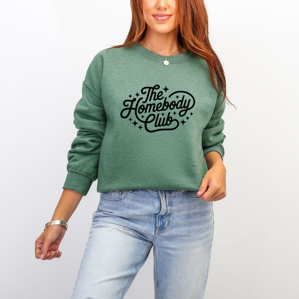 The Homebody Club Cursive Stars - Women's Graphic Sweatshirt