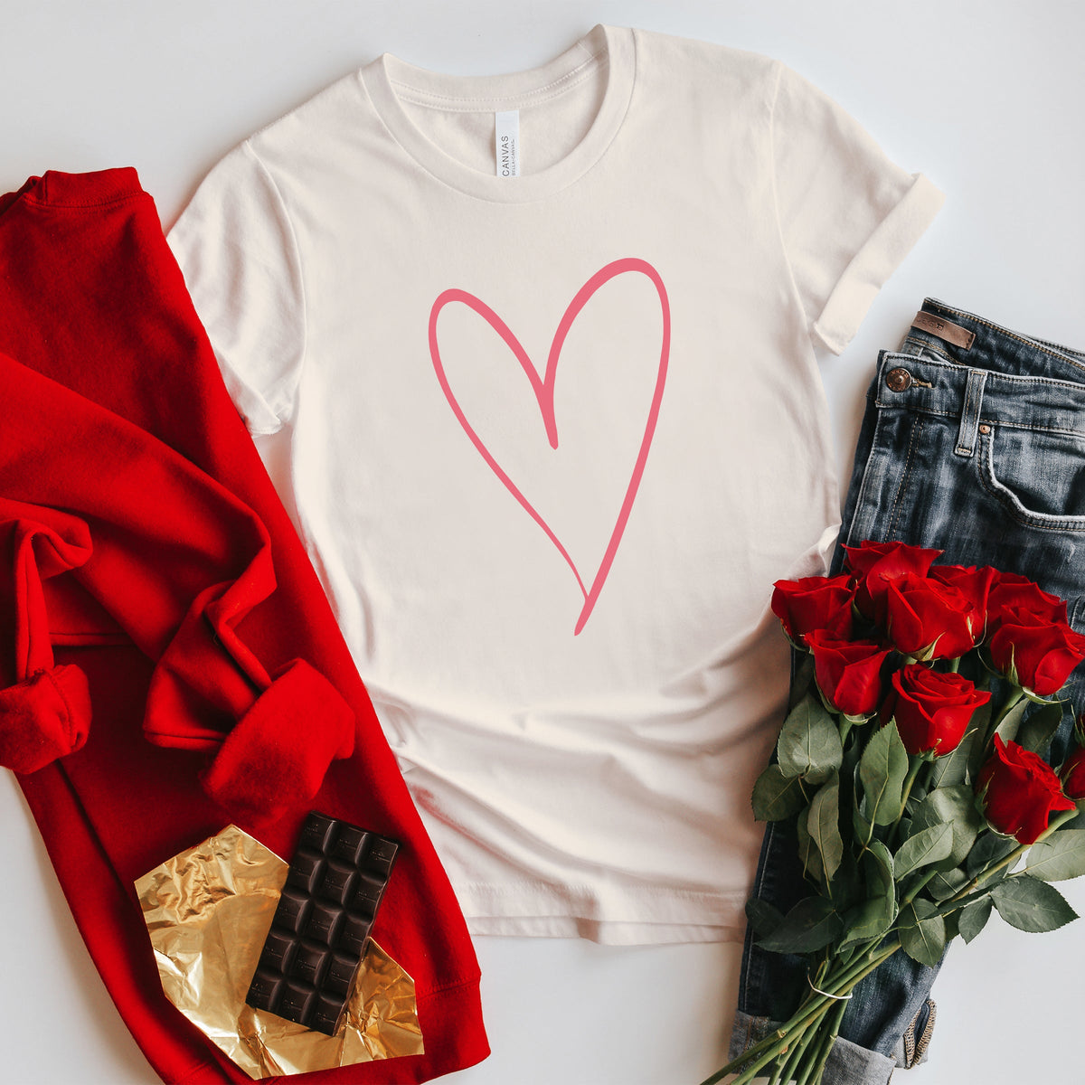 Hand Drawn Heart | Short Sleeve Graphic Tee