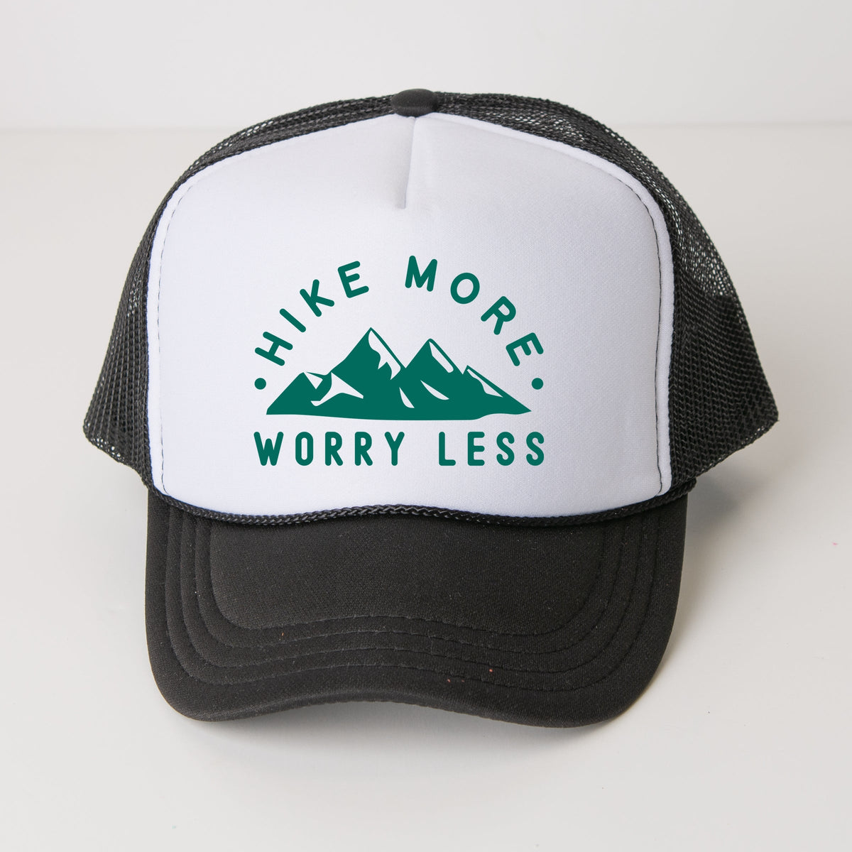 Hike More Worry Less Mountain - Youth Graphic Foam Trucker Hat