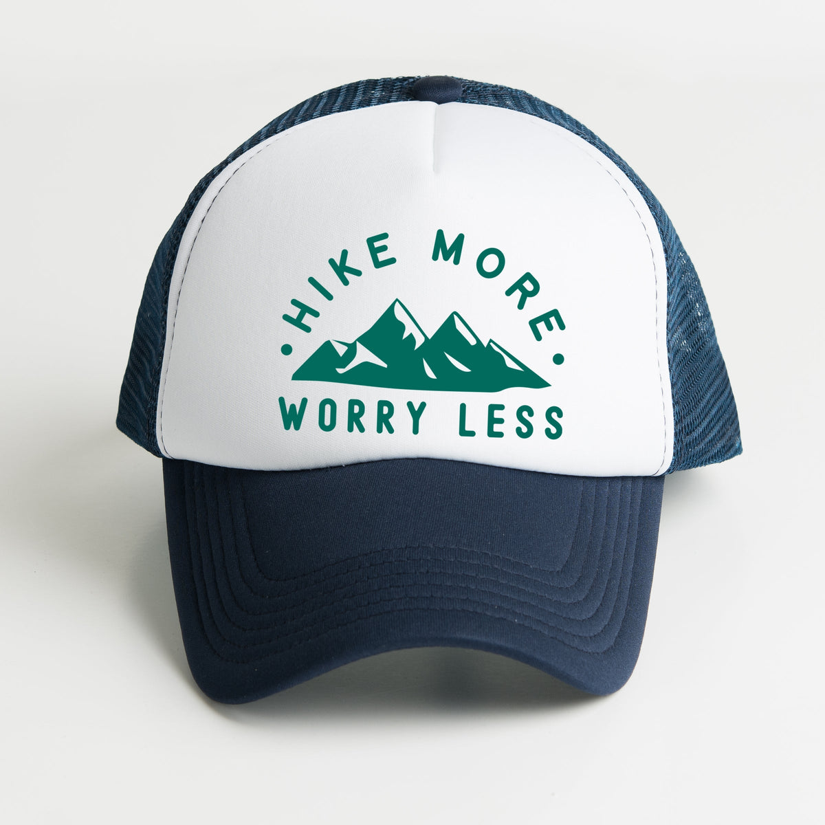 Hike More Worry Less Mountain - Youth Graphic Foam Trucker Hat