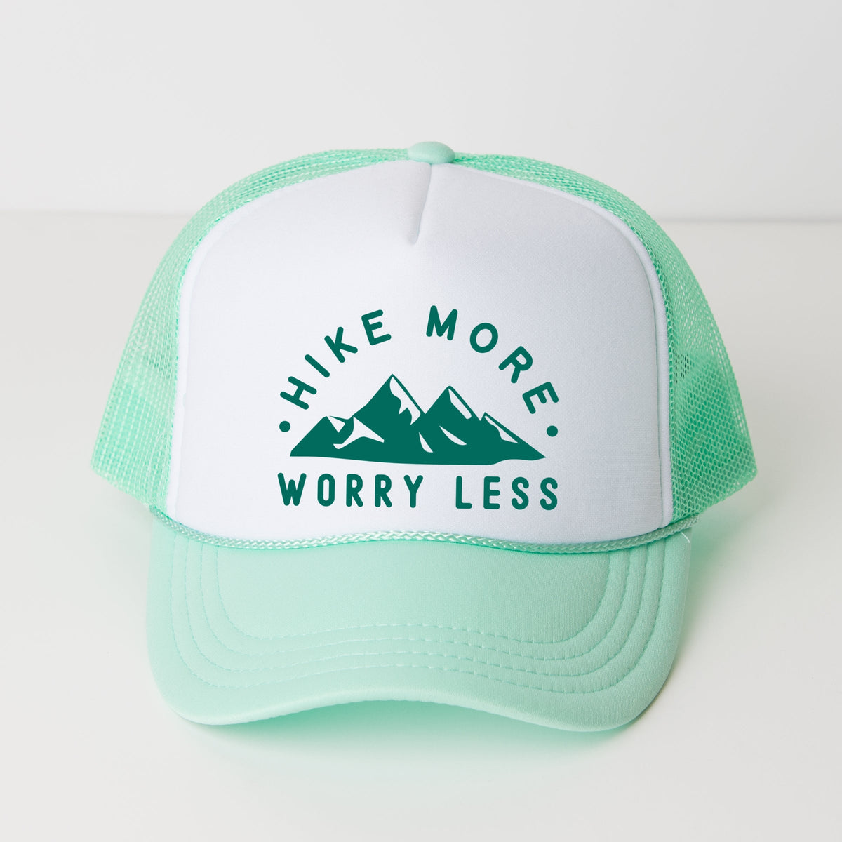 Hike More Worry Less Mountain - Youth Graphic Foam Trucker Hat